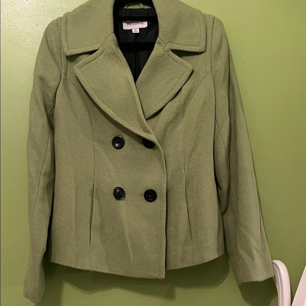 Merona double-breasted light weight peacoat lime green